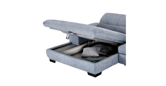 ECKSOFA  in Webstoff Blaugrau  180/265 cm  - Blaugrau/Schwarz, Design, Textil/Metall (180/265cm) - Carryhome
