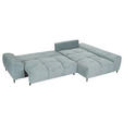 ECKSOFA  in Flachgewebe Mintgrün  - Schwarz/Mintgrün, KONVENTIONELL, Textil/Metall (295/180cm) - Carryhome