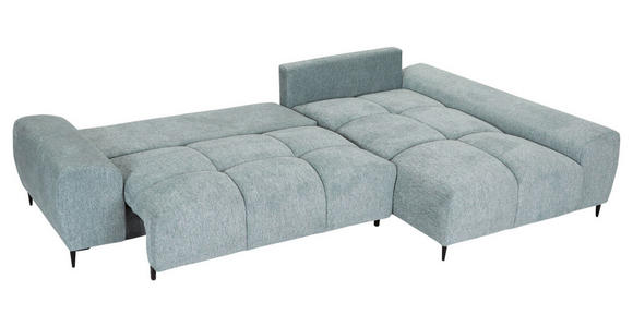 ECKSOFA  in Flachgewebe Mintgrün  - Schwarz/Mintgrün, KONVENTIONELL, Textil/Metall (295/180cm) - Carryhome