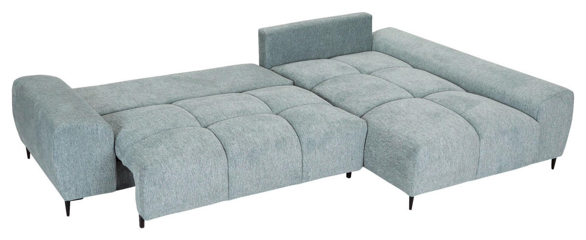 ECKSOFA Mintgrün Flachgewebe  - Schwarz/Mintgrün, KONVENTIONELL, Textil/Metall (295/180cm) - Carryhome