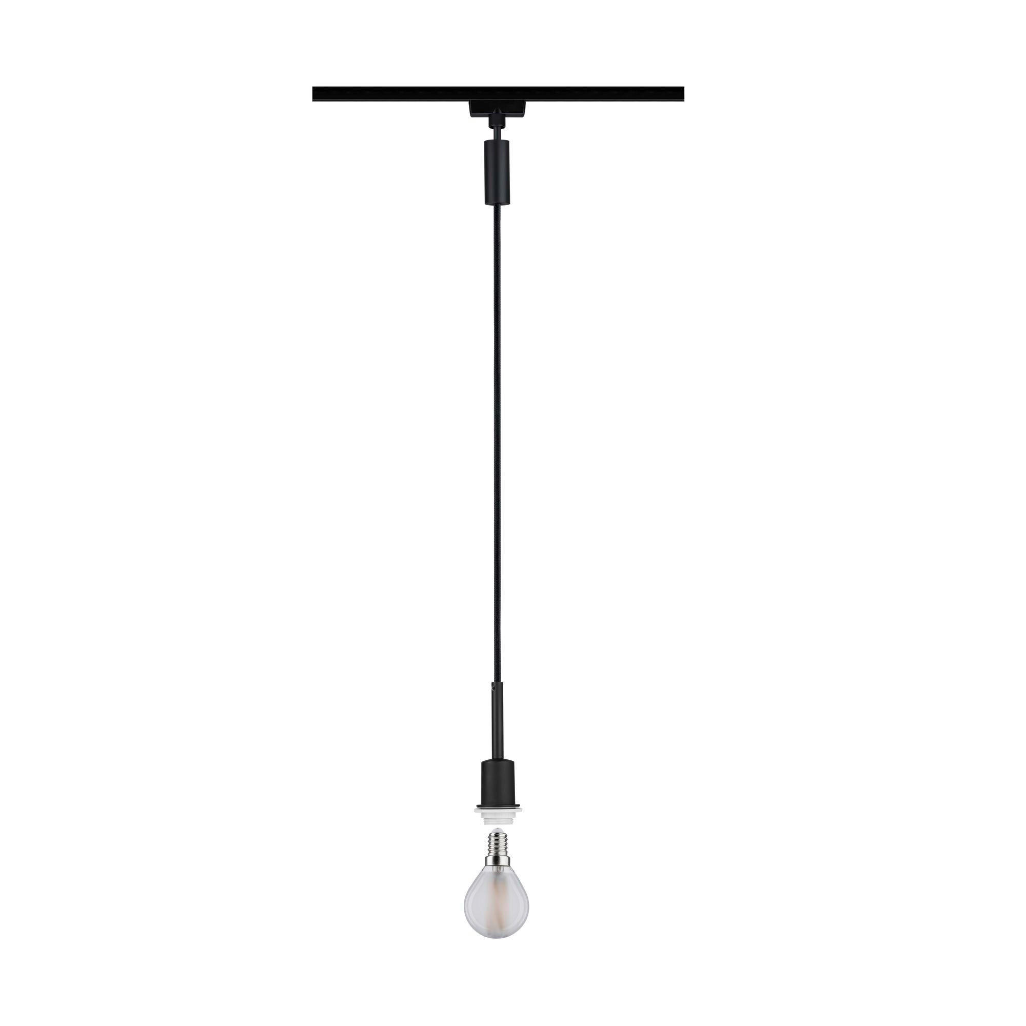 SCHIENENSYSTEM-HÄNGELEUCHTE Urail 132 cm   - Schwarz, Basics, Kunststoff/Metall (132cm) - Paulmann