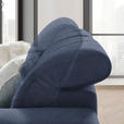 ECKSOFA in Webstoff Dunkelblau  260/187 cm  - Chromfarben/Dunkelblau, Design, Textil/Metall (260/187cm) - Xora