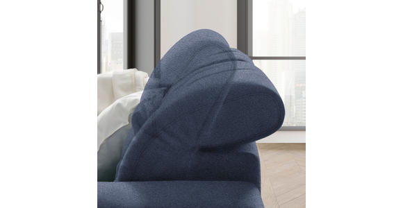 ECKSOFA in Webstoff Dunkelblau  260/187 cm  - Chromfarben/Dunkelblau, Design, Textil/Metall (260/187cm) - Xora