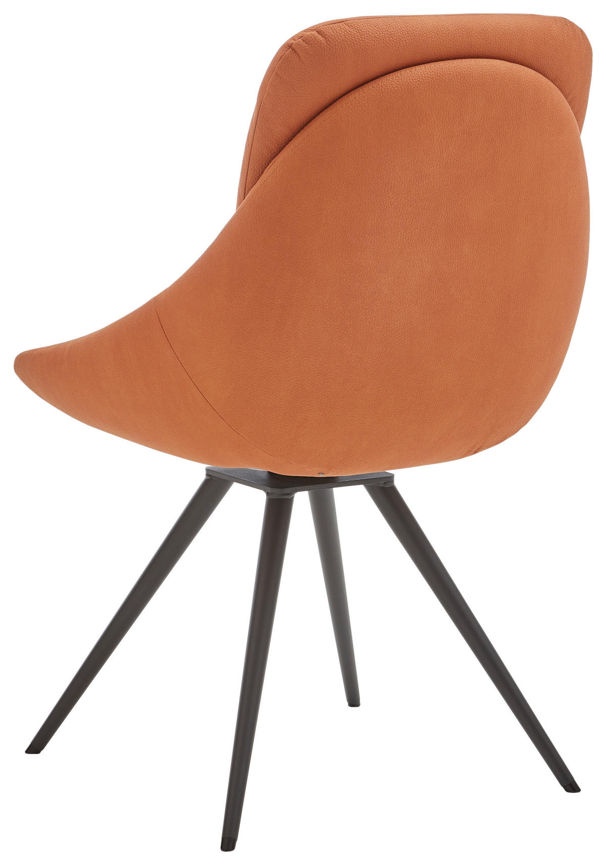 STUHL  in Stahl Mikrofaser  - Cognac/Anthrazit, Design, Textil/Metall (55/91/64cm) - Venjakob