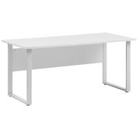 ÍRÓASZTAL  - világosszürke/alumíniumszínű, Konventionell, faalapú anyag/fém (160/65/73,2cm) - MID.YOU