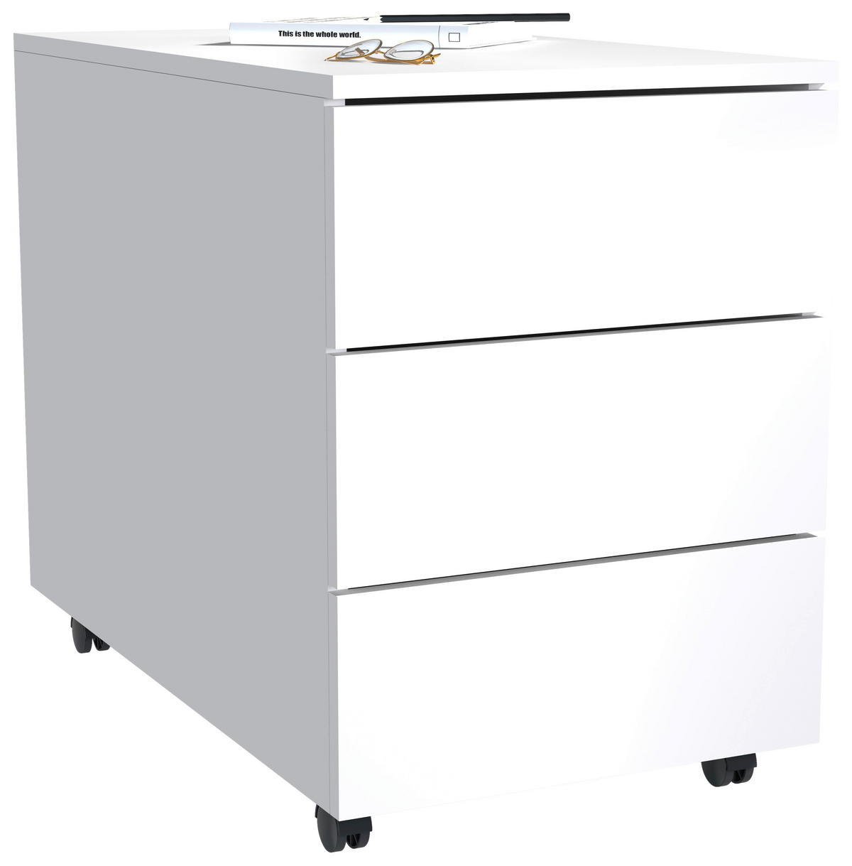 ROLLCONTAINER 39/55/70 cm  - Weiß, MODERN, Holzwerkstoff (39/55/70cm) - MID.YOU