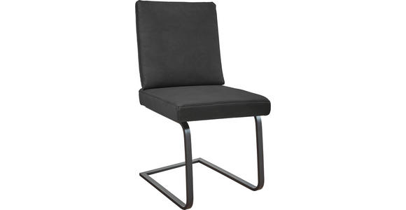 SCHWINGSTUHL in Stahl Mikrofaser - Dunkelgrau/Schwarz, Design, Textil/Metall (46/92/60cm) - Dieter Knoll