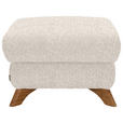HOCKER Bouclé Creme - Eichefarben/Creme, MODERN, Holz/Textil (65/47/65cm) - Valnatura