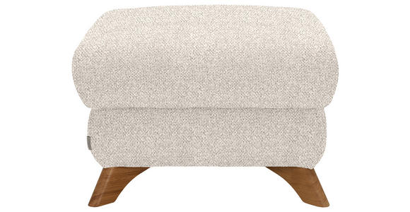 HOCKER Bouclé Creme - Eichefarben/Creme, MODERN, Holz/Textil (65/47/65cm) - Valnatura