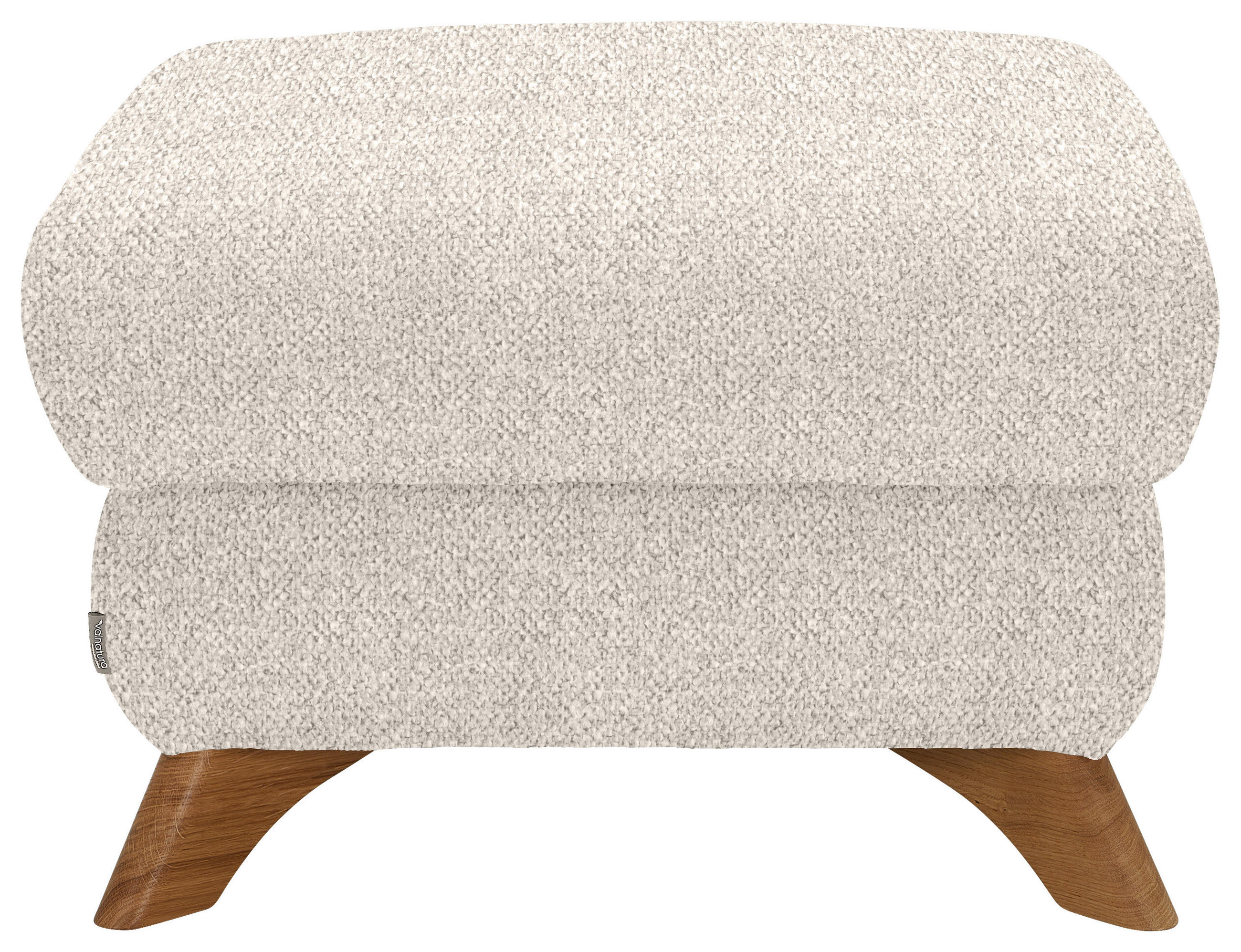 HOCKER Bouclé Creme  - Eichefarben/Creme, MODERN, Holz/Textil (65/47/65cm) - Valnatura