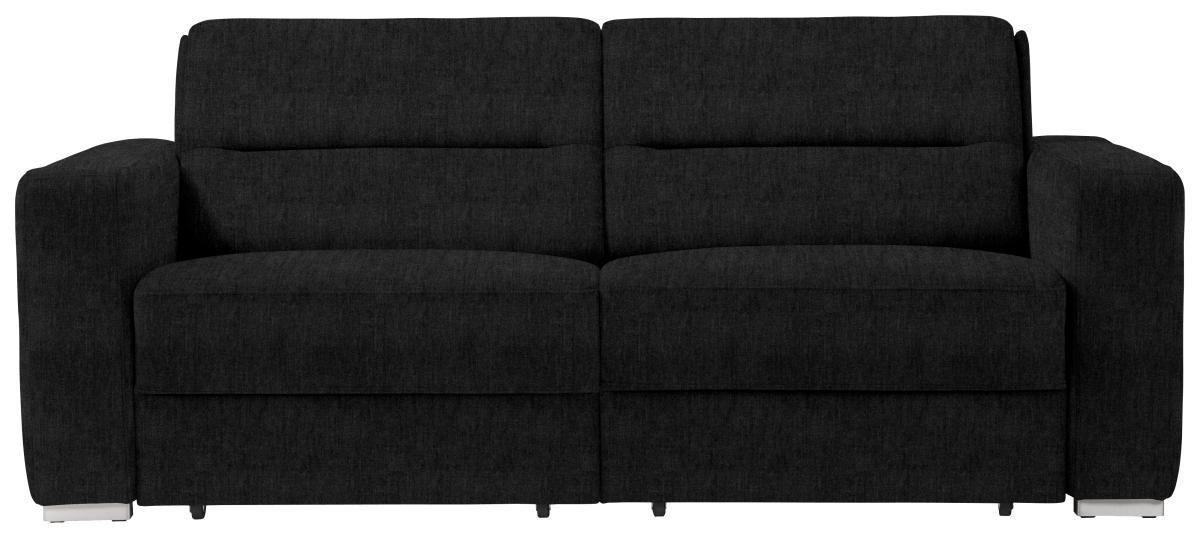 SCHLAFSOFA  in Schwarz  - Schwarz, KONVENTIONELL, Textil/Metall (202/86/92cm) - Sedda