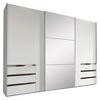 SCHWEBETÜRENSCHRANK in Weiss, Silberfarben  - Chromfarben/Weiss, Modern, Glas/Holzwerkstoff (300/216/65cm) - MID.YOU