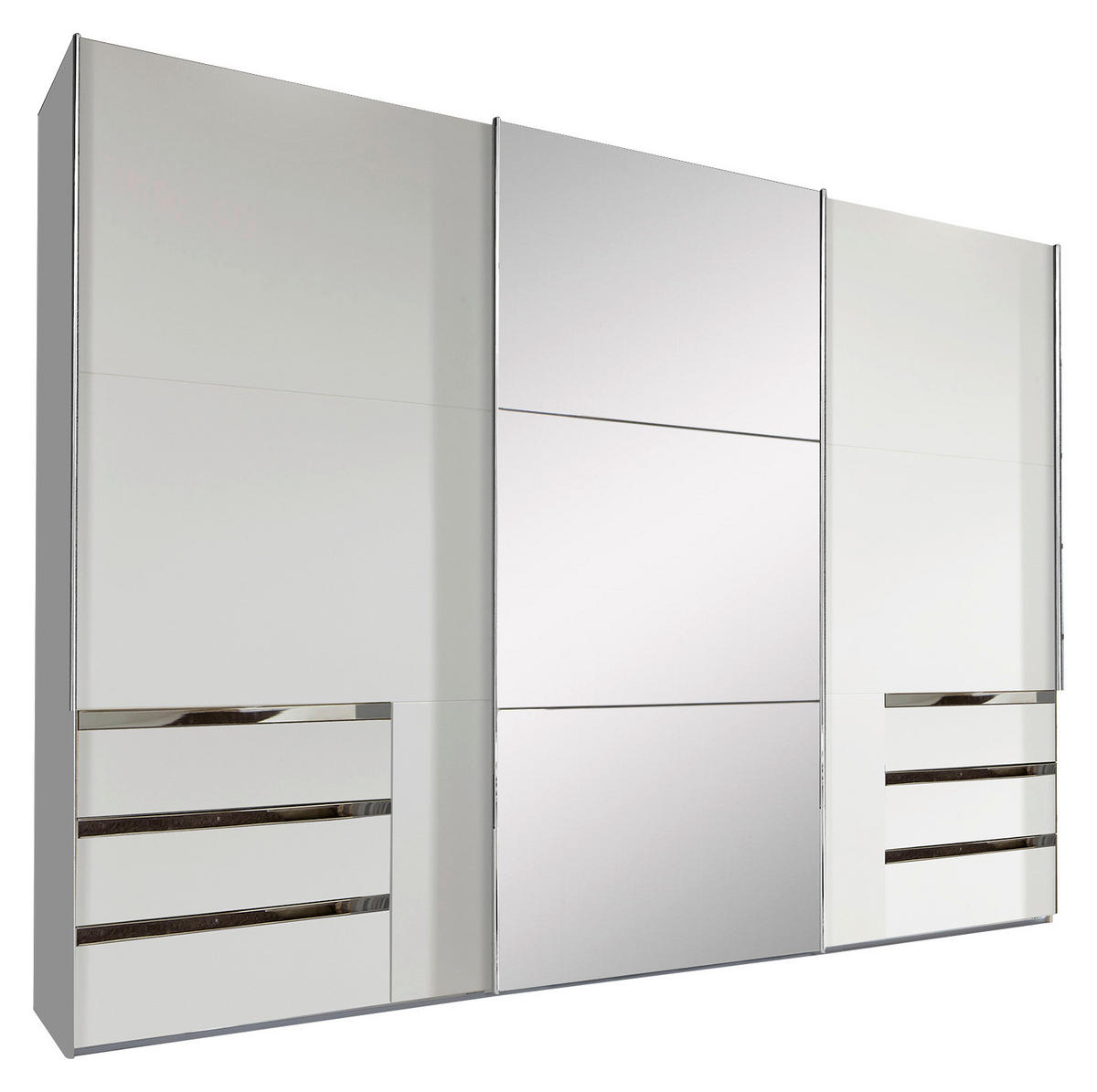 SKŘÍŇ S POSOUVACÍMI DVEŘMI, bílá, barvy stříbra, 300/216/65 cm - bílá/barvy stříbra, Moderní, kov/kompozitní dřevo (300/216/65cm) - MID.YOU
