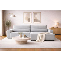 ECKSOFA BRAZIL L Hellgrau Rückenkissen, Schlaffunktion, Rücken echt, Stauraum  - Hellgrau/Schwarz, Design, Kunststoff/Textil (290/200cm) - MID.YOU