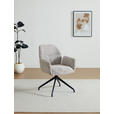 ARMLEHNSTUHL  Sitzfläche 360° drehbar, automatische Rückholfunktion Leinenoptik  - Beige/Schwarz, Design, Textil/Metall (62/89/63cm) - Dieter Knoll