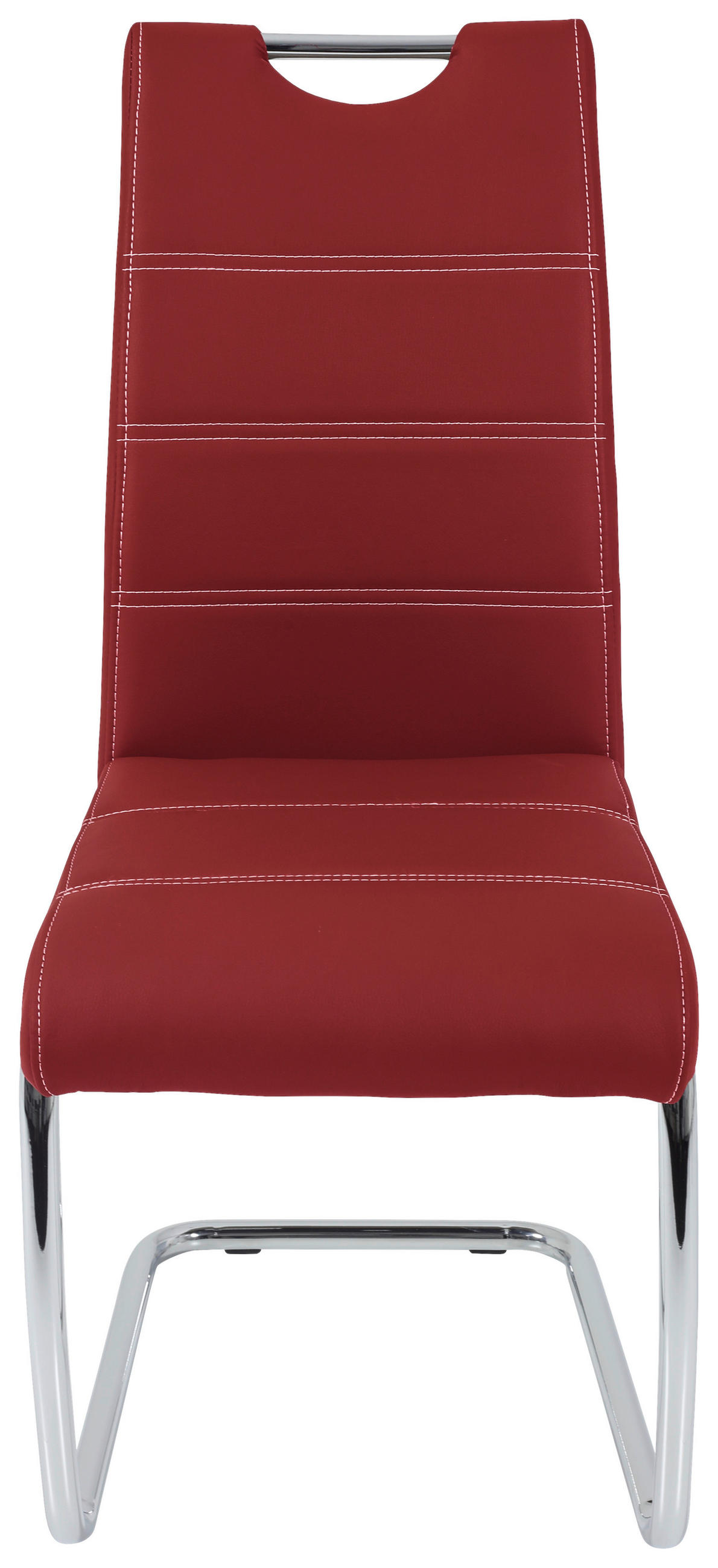 SCHWINGSTUHL  in Lederlook  - Chromfarben/Bordeaux, Design, Textil/Metall (43/98/59cm) - Carryhome