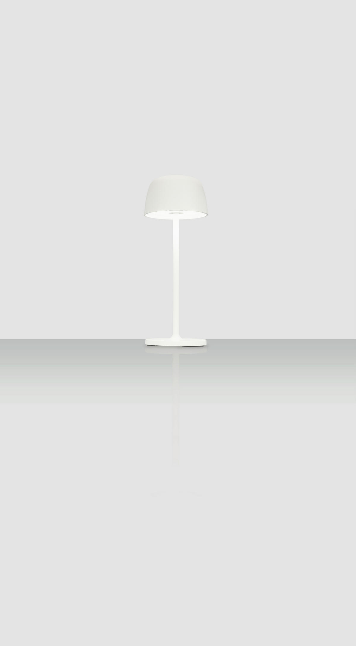 NABÍJATEĽNÁ STOLNÁ LAMPA 10,5/27 cm - priehľadné/biela, Design, kov/plast (10,5/27cm) - Novel