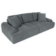 BIGSOFA Flachgewebe Dunkelgrau  - Dunkelgrau/Schwarz, KONVENTIONELL, Kunststoff/Textil (276/95/130cm) - Carryhome