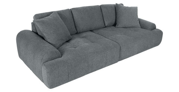 BIGSOFA Flachgewebe Dunkelgrau  - Dunkelgrau/Schwarz, KONVENTIONELL, Kunststoff/Textil (276/95/130cm) - Carryhome