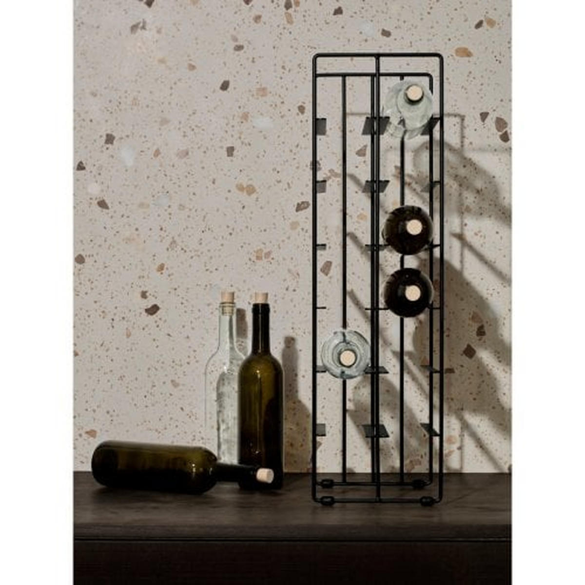 WEINREGAL Schwarz  - Schwarz, Basics, Metall (19/21/66cm) - Blomus