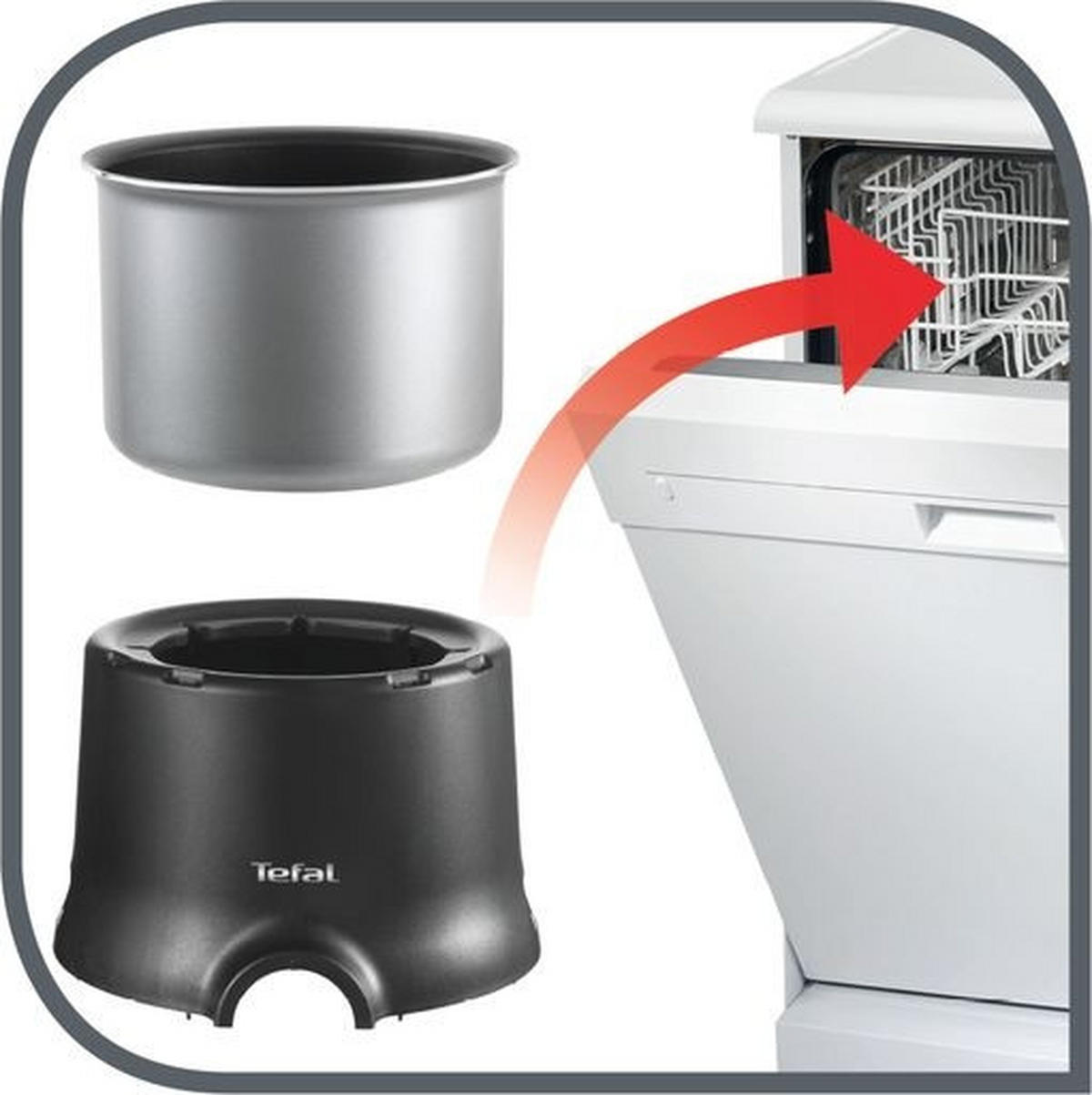 FONDUESET  - svart, Design, metall/plast (23,5/20,3/24,9cm) - Tefal