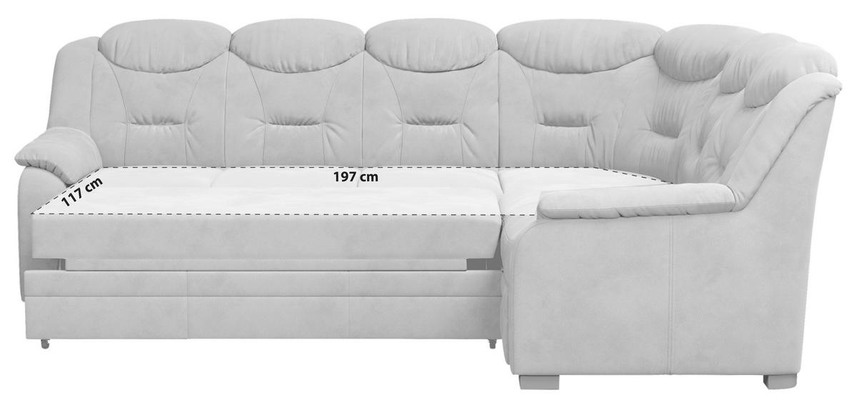ECKSOFA Hellgrau Mikrofaser  - Hellgrau/Schwarz, Basics, Kunststoff/Textil (263/211cm) - MID.YOU