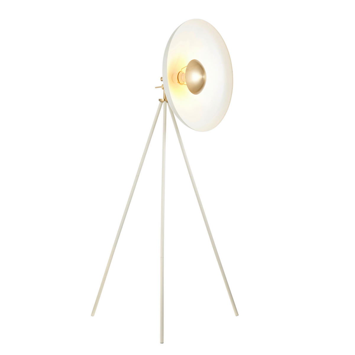 STEHLEUCHTE 72/146 cm    - Messingfarben/Weiß, KONVENTIONELL, Metall (72/146cm) - ENDON