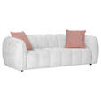 BIGSOFA in Chenille Hellgrau - Hellgrau/Schwarz, KONVENTIONELL, Kunststoff/Textil (217/74/100cm) - Carryhome