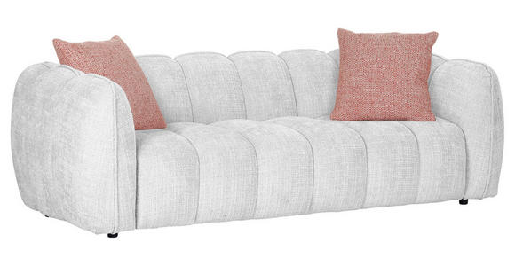 BIGSOFA in Chenille Hellgrau - Hellgrau/Schwarz, KONVENTIONELL, Kunststoff/Textil (217/74/100cm) - Carryhome