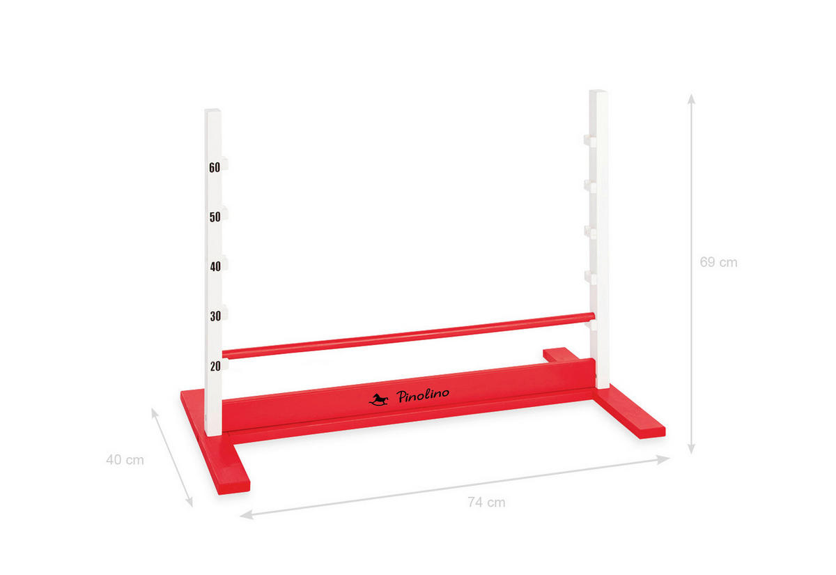 HINDERNISPARCOUR HOPPE Rot  - Rot, Basics, Holz (92/67/50cm) - Pinolino