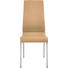 STUHL Lederlook Edelstahlfarben, Hellbraun - Hellbraun/Edelstahlfarben, Design, Textil/Metall (45/105/64cm) - NOVEL