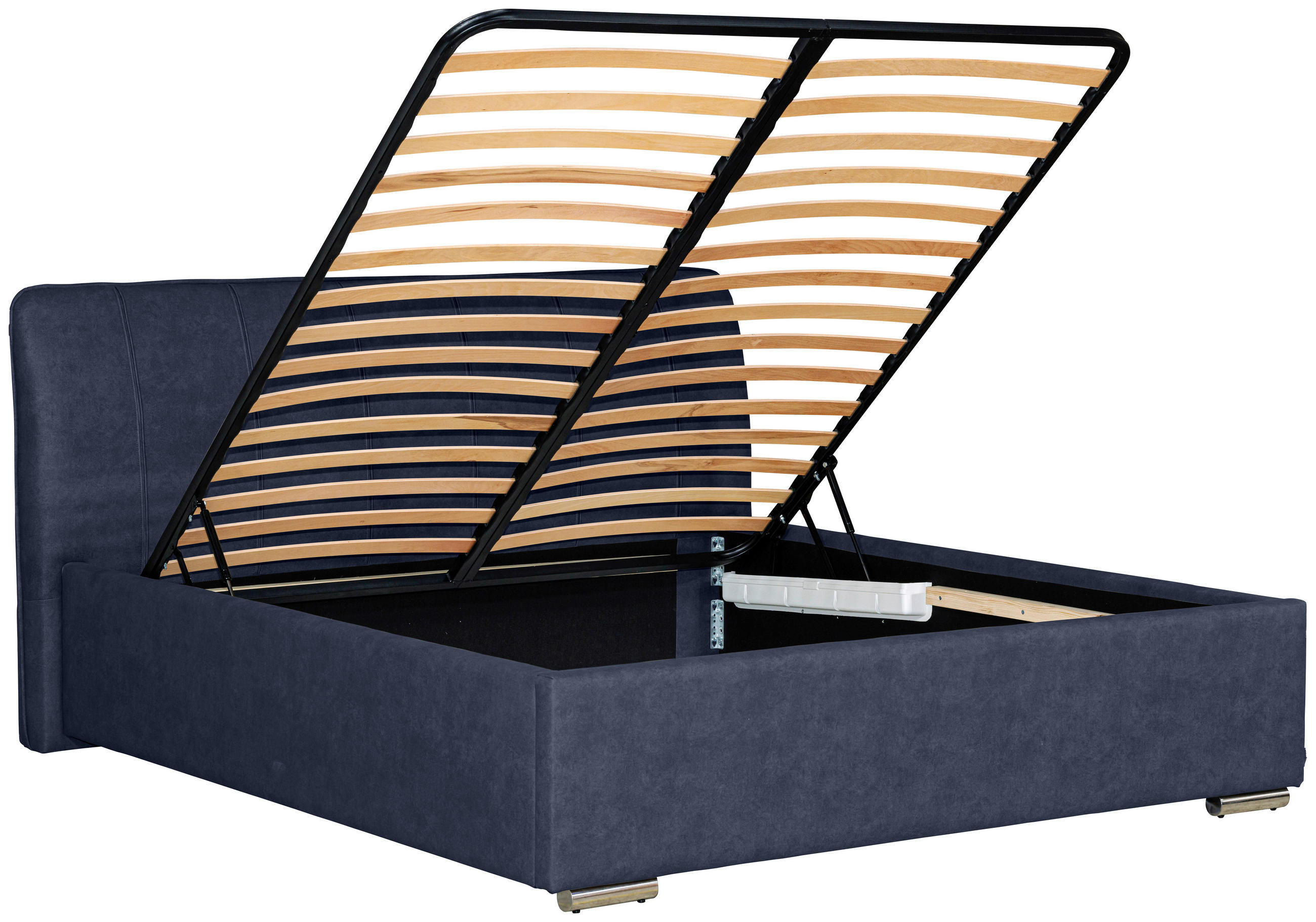 POLSTERBETT 160/200 cm  in Blau  - Chromfarben/Blau, Basics, Holz/Textil (160/200cm) - Boxxx
