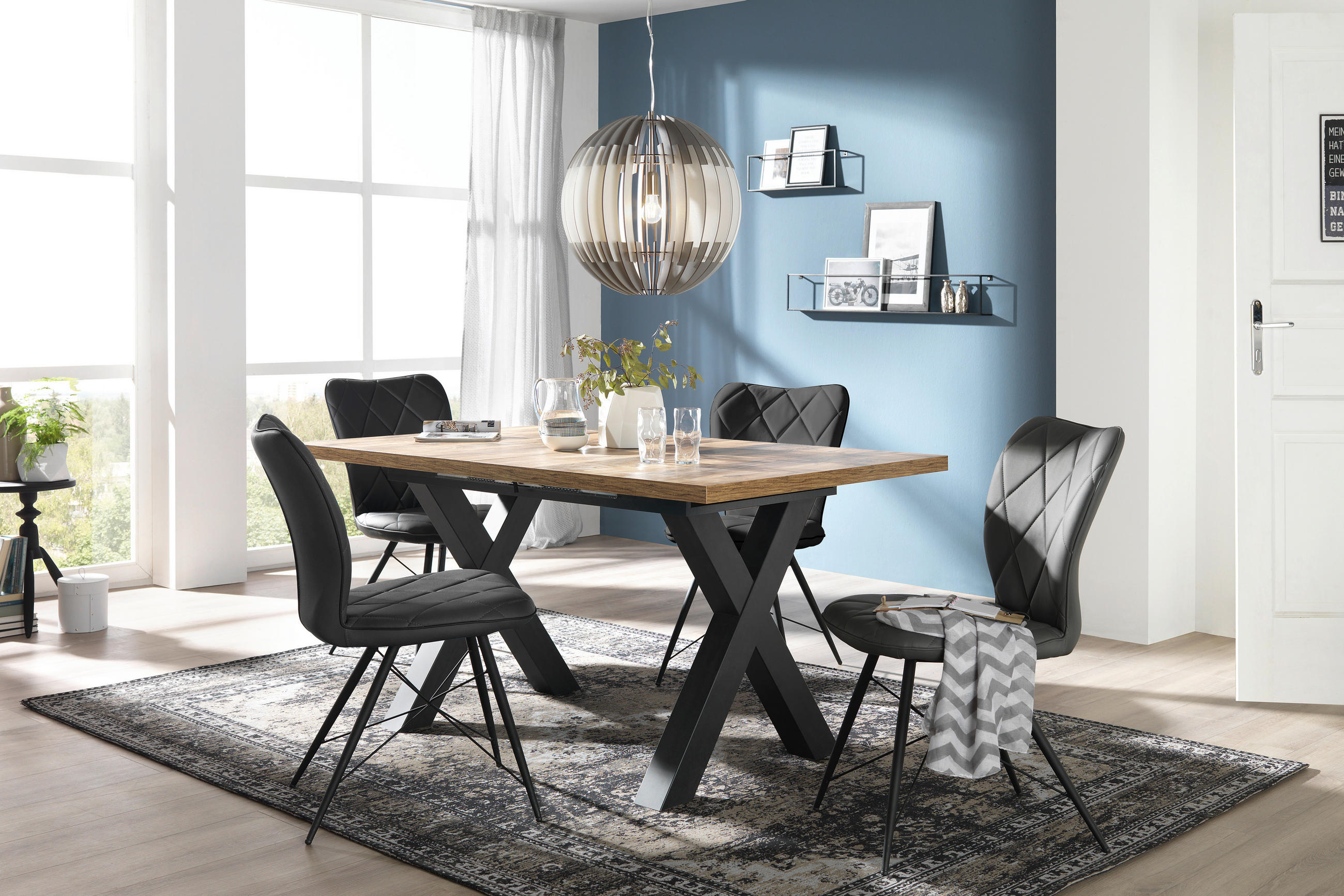 STOLICA crna metal, tekstil - crna, Design, metal/tekstil (49/90/61cm) - Hom`in