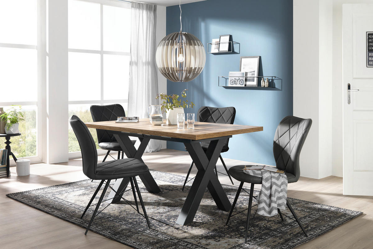 STOLICA  crna  metal, tekstil      - crna, Design, metal/tekstil (49/90/61cm) - Hom`in