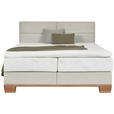 BOXSPRINGBETT 200/200 cm  in Naturfarben, Eichefarben  - Eichefarben/Naturfarben, Natur, Holz/Textil (200/200cm) - Valnatura