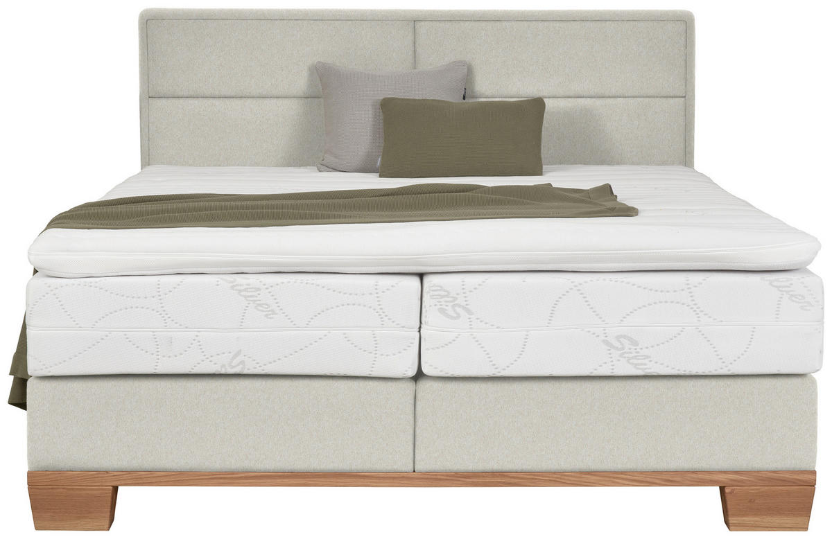BOXSPRINGBETT 180/200 cm  in Naturfarben, Eichefarben  - Eichefarben/Naturfarben, Natur, Holz/Textil (180/200cm) - Valnatura