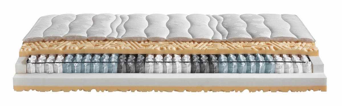 TASCHENFEDERKERNMATRATZE 90/190 cm Höhe ca. 23 cm  - Weiß, Basics, Textil (90/190cm) - MID.YOU