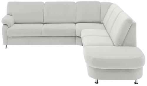 ECKSOFA in Flachgewebe Hellgrau  - Hellgrau/Alufarben, Konventionell, Textil/Metall (269/289cm) - Beldomo System