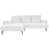 ECKSOFA in Webstoff Weiß  180/266 cm  - Schwarz/Weiß, Design, Textil/Metall (180/266cm) - Welnova