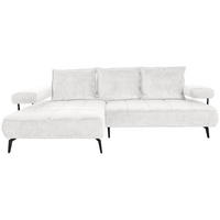 ECKSOFA in Webstoff Weiss  - Weiss/Schwarz, Design, Textil/Metall (180/266cm) - Welnova