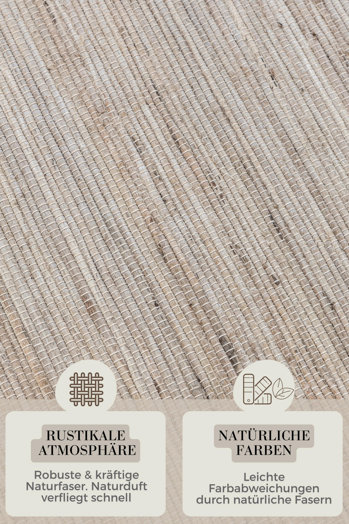 JUTETEPPICH 80/150 cm Handloom 1.0 Greige rechteckig  - Greige, Basics, Textil (80/150cm) - Hanse Home
