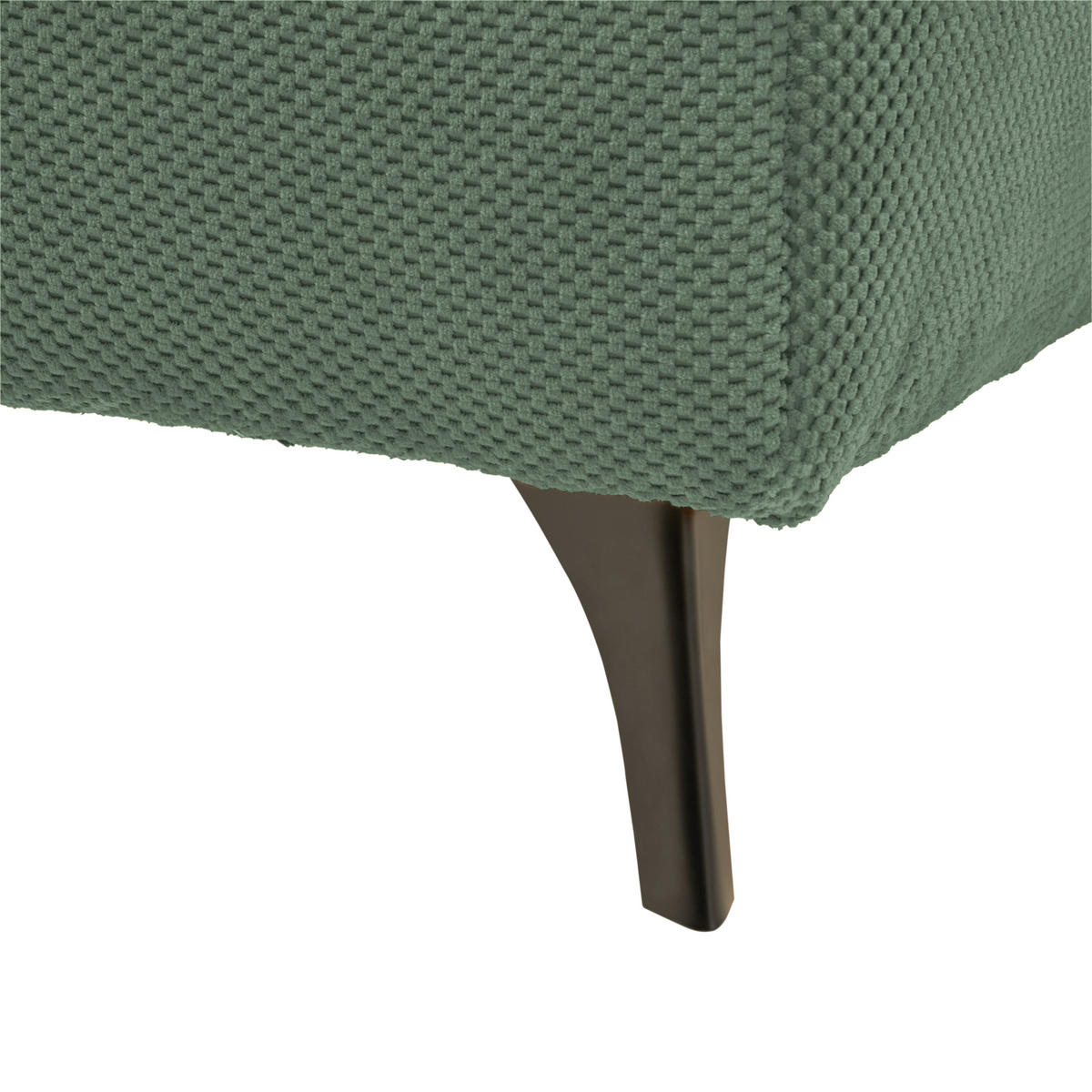 ECKSOFA inkl. Funktionen in Struktur, Plüsch Mintgrün  - Schwarz/Mintgrün, Design, Textil/Metall (287/197cm) - Stylife