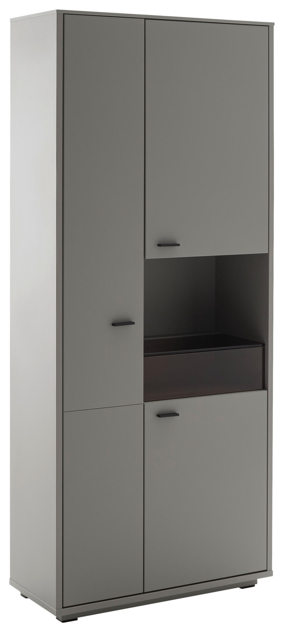 VITRINA 85/200/37 cm   - siva/boje hrasta, Design, staklo/drvni materijal (85/200/37cm) - Stylife