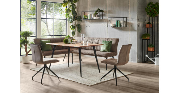 ESSTISCH in Holz, Metall 140/90/76 cm  - Schwarz/Akaziefarben, Natur, Holz/Metall (140/90/76cm) - Carryhome