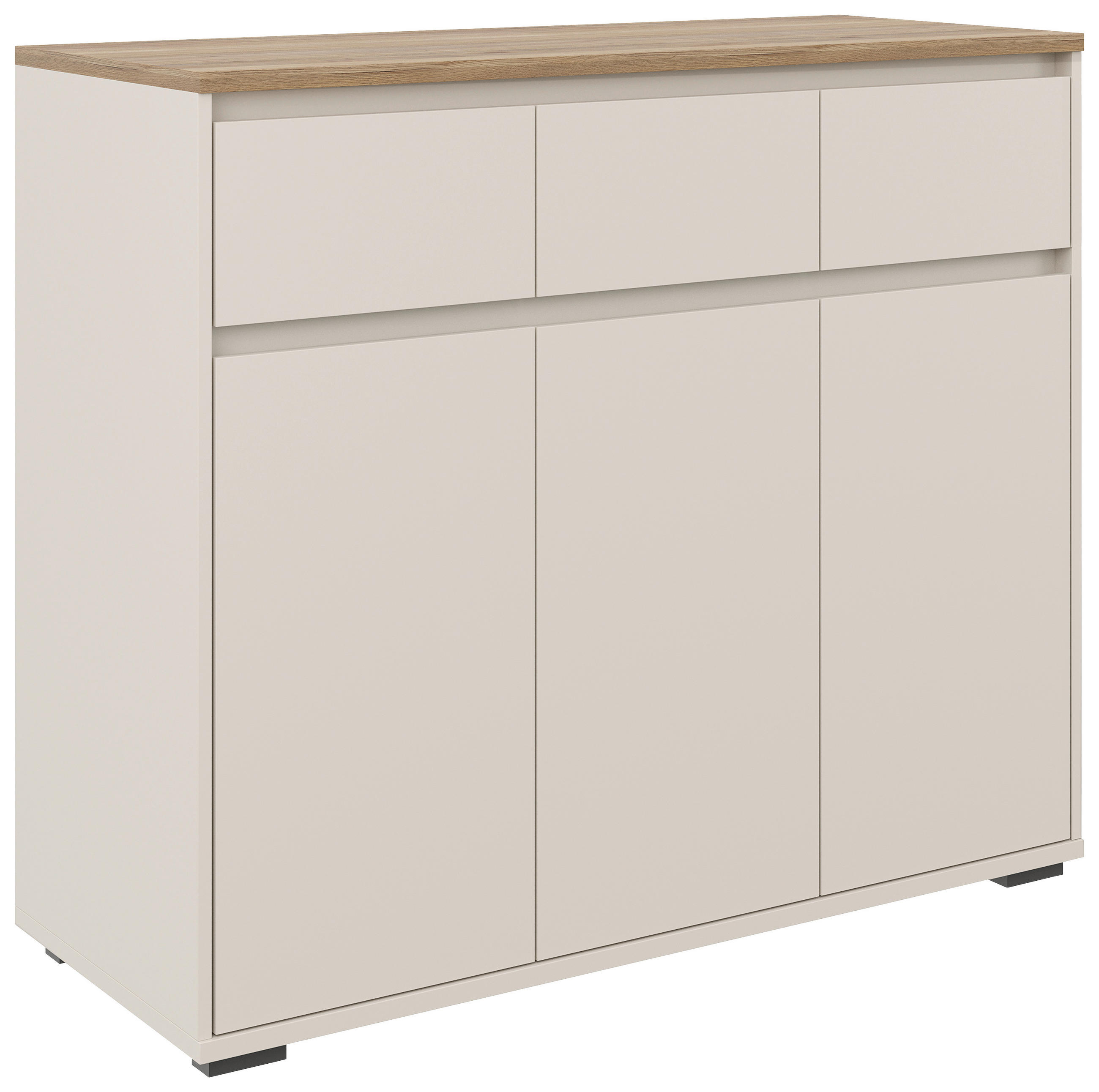 KOMMODE 120,1/102,8/48 cm 3 Schublade(n)  - Kaschmir/Eichefarben, Design, Holzwerkstoff/Kunststoff (120,1/102,8/48cm) - Carryhome