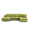 WOHNLANDSCHAFT Grün Chenille  - Chromfarben/Grün, Design, Textil/Metall (165/353/212cm) - Livetastic