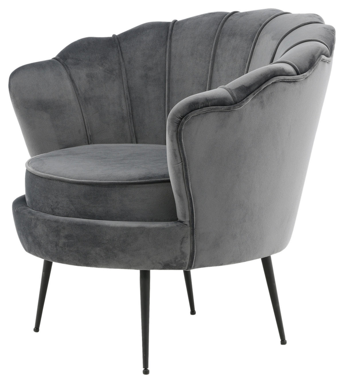 SESSEL in Schwarz, Dunkelgrau  - Dunkelgrau/Schwarz, Design, Textil/Metall (83/76/77cm) - Livetastic