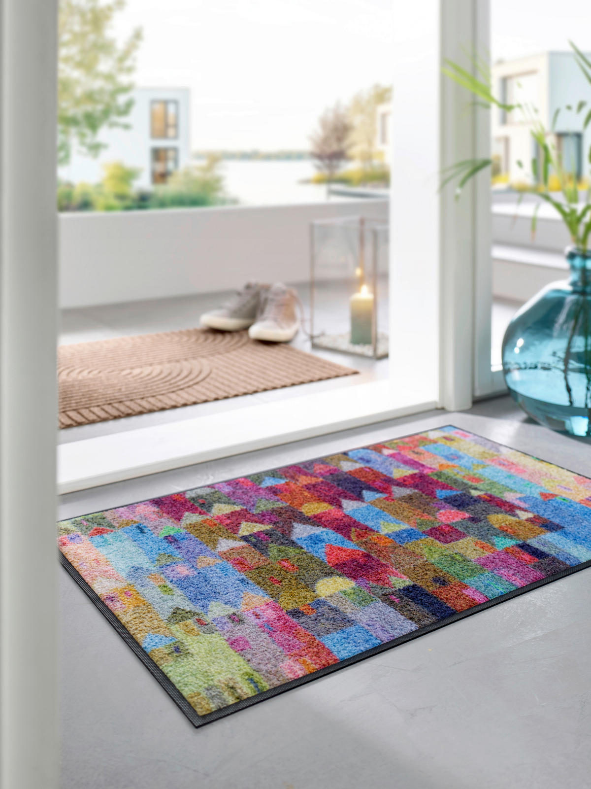 FUSSMATTE 60/85 cm Manhattan  - Lila, Trend, Kunststoff/Textil (60/85cm) - wash+dry