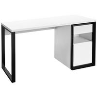 ÍRÓASZTAL  - fekete/fehér, Modern, faalapú anyag/fém (140/59/76cm) - Livetastic