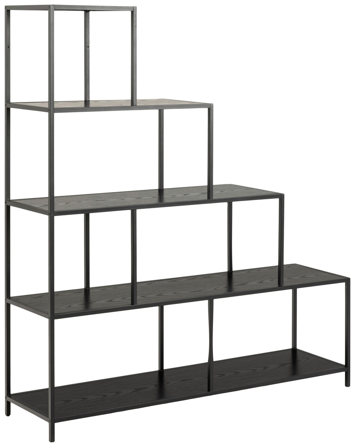 RAUMTEILER  in Holzwerkstoff   - Schwarz, Trend, Holzwerkstoff/Metall (135/150/35cm)